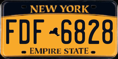 NY license plate FDF6828