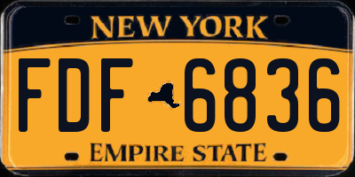 NY license plate FDF6836