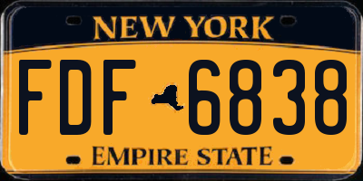 NY license plate FDF6838
