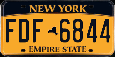 NY license plate FDF6844