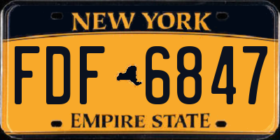 NY license plate FDF6847