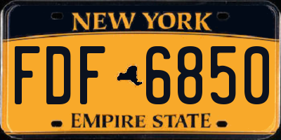 NY license plate FDF6850