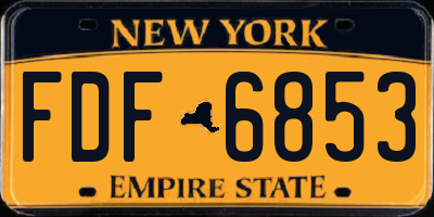 NY license plate FDF6853