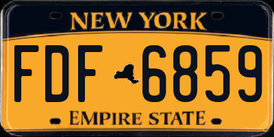 NY license plate FDF6859