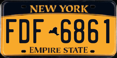 NY license plate FDF6861