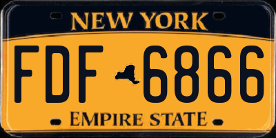 NY license plate FDF6866