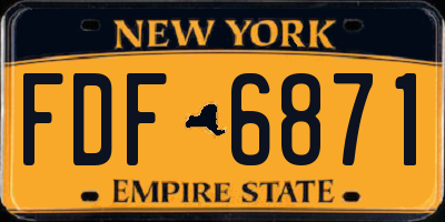 NY license plate FDF6871