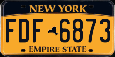 NY license plate FDF6873