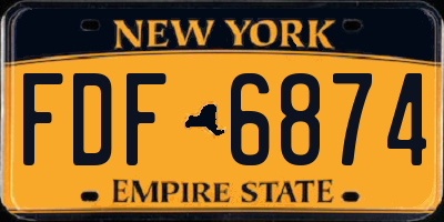 NY license plate FDF6874