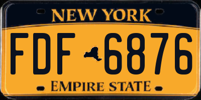 NY license plate FDF6876