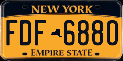 NY license plate FDF6880