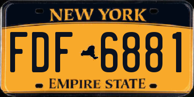 NY license plate FDF6881