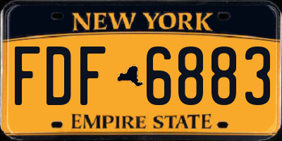 NY license plate FDF6883