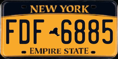 NY license plate FDF6885