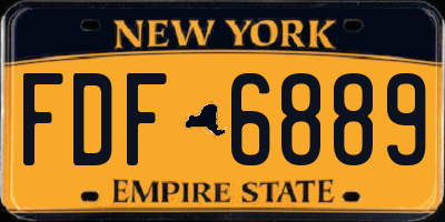 NY license plate FDF6889