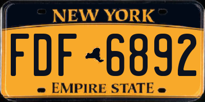 NY license plate FDF6892
