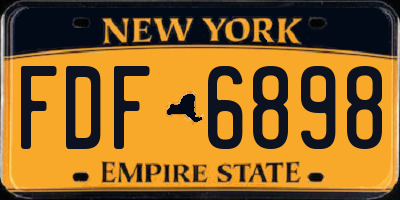 NY license plate FDF6898