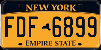 NY license plate FDF6899