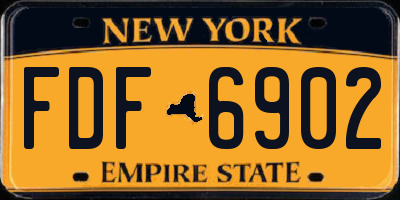NY license plate FDF6902