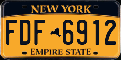 NY license plate FDF6912