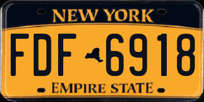 NY license plate FDF6918