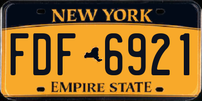NY license plate FDF6921