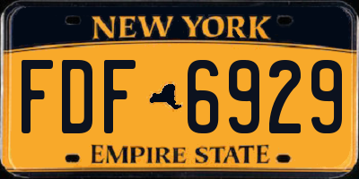 NY license plate FDF6929