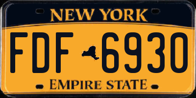 NY license plate FDF6930