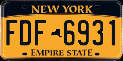 NY license plate FDF6931