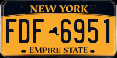 NY license plate FDF6951