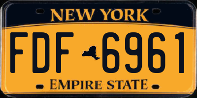 NY license plate FDF6961