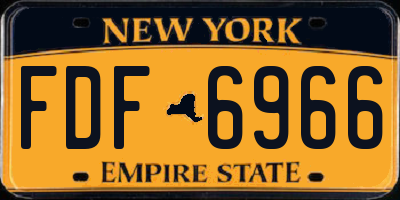 NY license plate FDF6966