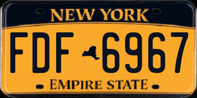 NY license plate FDF6967
