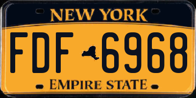 NY license plate FDF6968