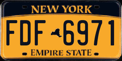 NY license plate FDF6971