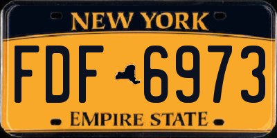 NY license plate FDF6973