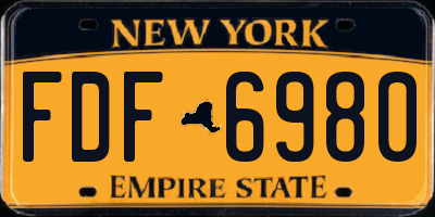 NY license plate FDF6980