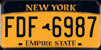 NY license plate FDF6987
