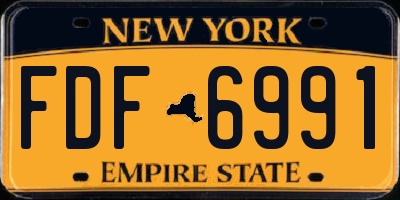 NY license plate FDF6991