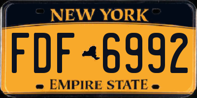 NY license plate FDF6992