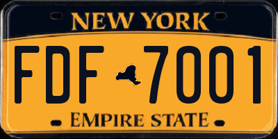 NY license plate FDF7001
