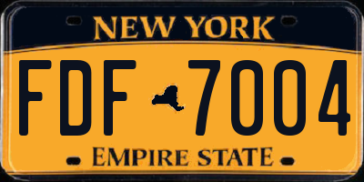 NY license plate FDF7004