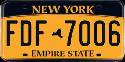 NY license plate FDF7006