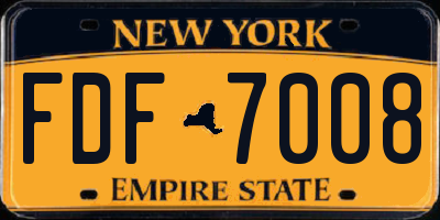 NY license plate FDF7008
