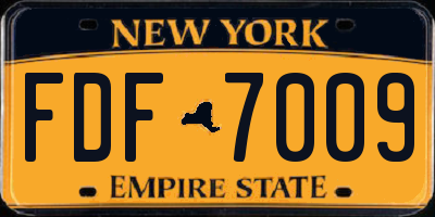 NY license plate FDF7009