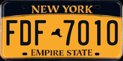 NY license plate FDF7010