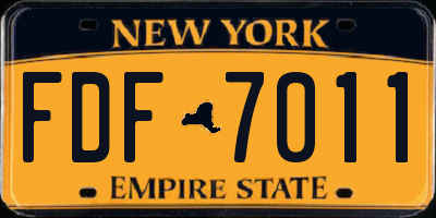 NY license plate FDF7011