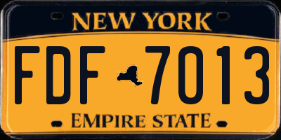NY license plate FDF7013