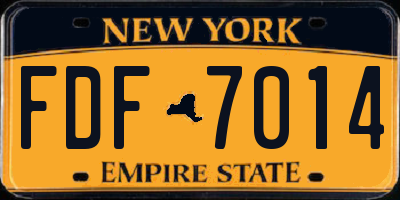 NY license plate FDF7014