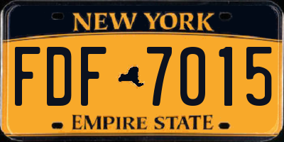 NY license plate FDF7015